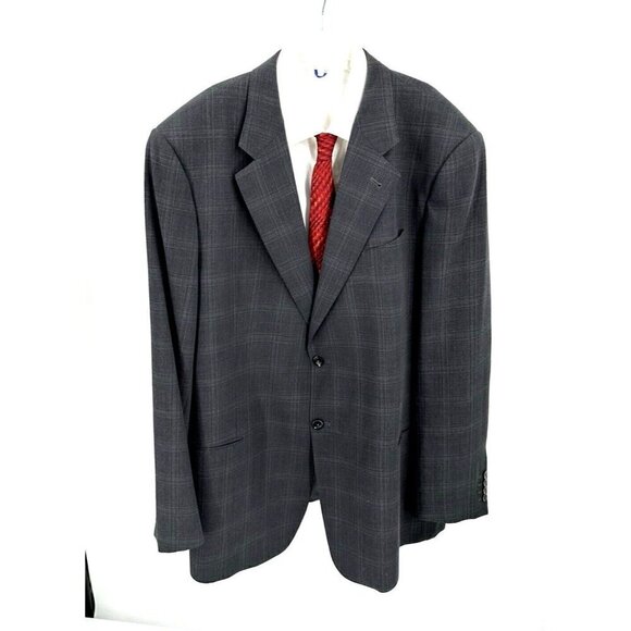 ARMANI COLLEZIONI jacket blazer sport coat 100% wool made in italy gray 48L - Picture 1 of 9